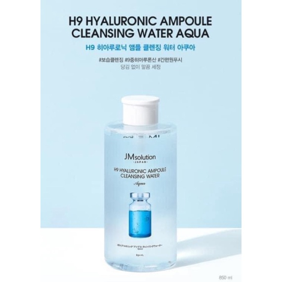 NƯỚC TẨY TRANG JM SOLUTION HYALURONIC AMPOULE CLEANSING WATER 850ML.
