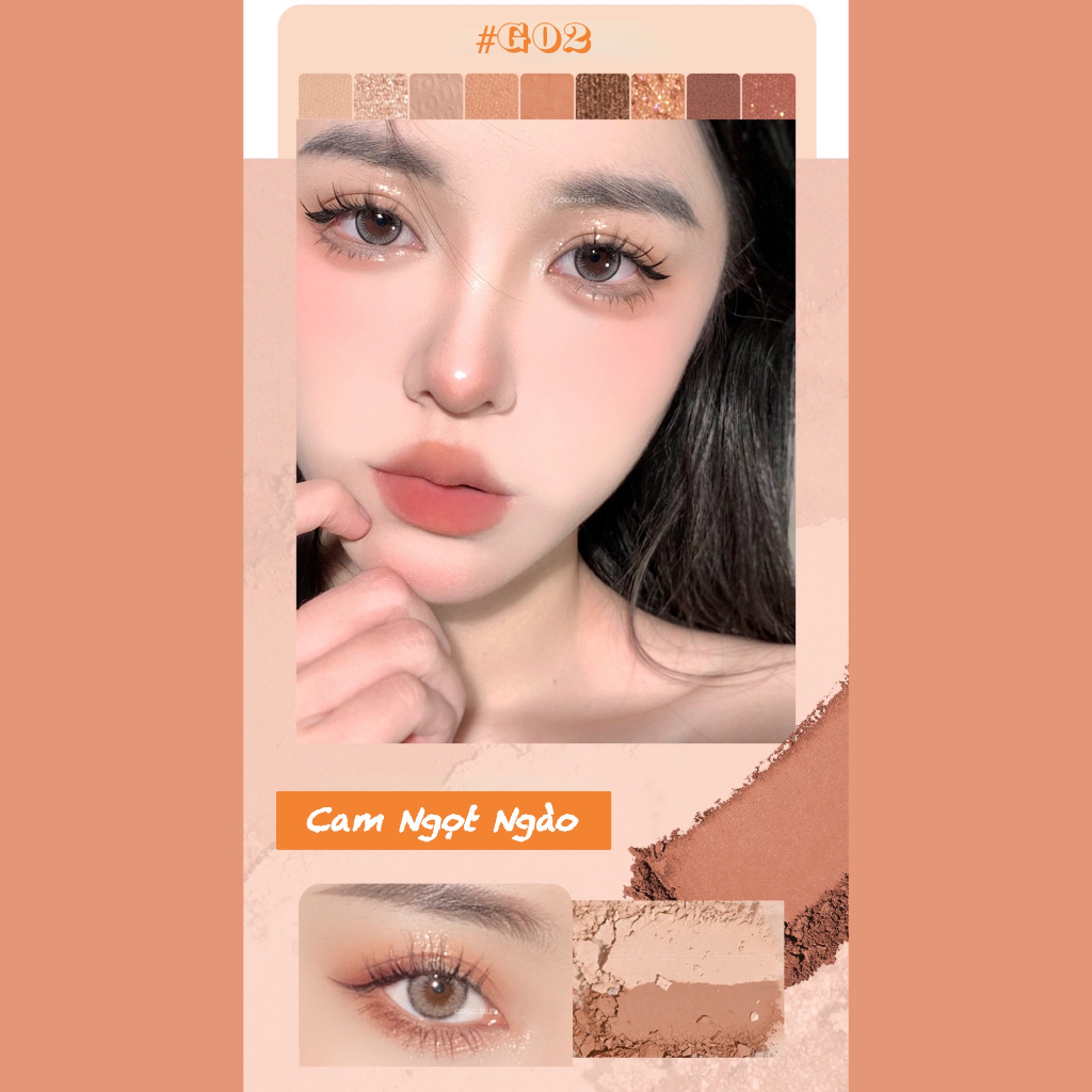 Phấn Mắt 9 Ô GOGO TALES POCKET DOUBLE GT479 Chất Phấn Lì Mịn Có Nhũ Tạo Hiệu Ứng Lấp Lánh