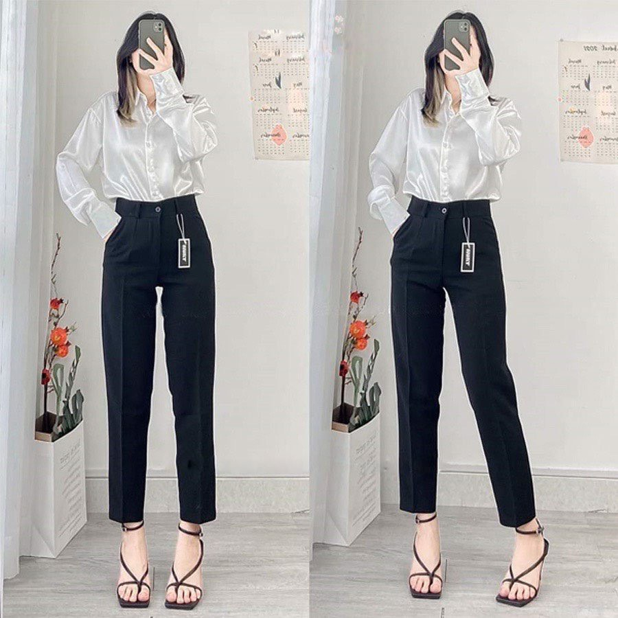 Quần baggy học sinh, công sở 1khuy tôn dáng