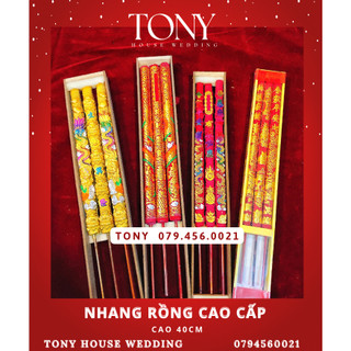 Nhang Rồng Hoa Văn 3 Cây Đứng Tàn - Hàng Cao Cấp - TONY HOUSE