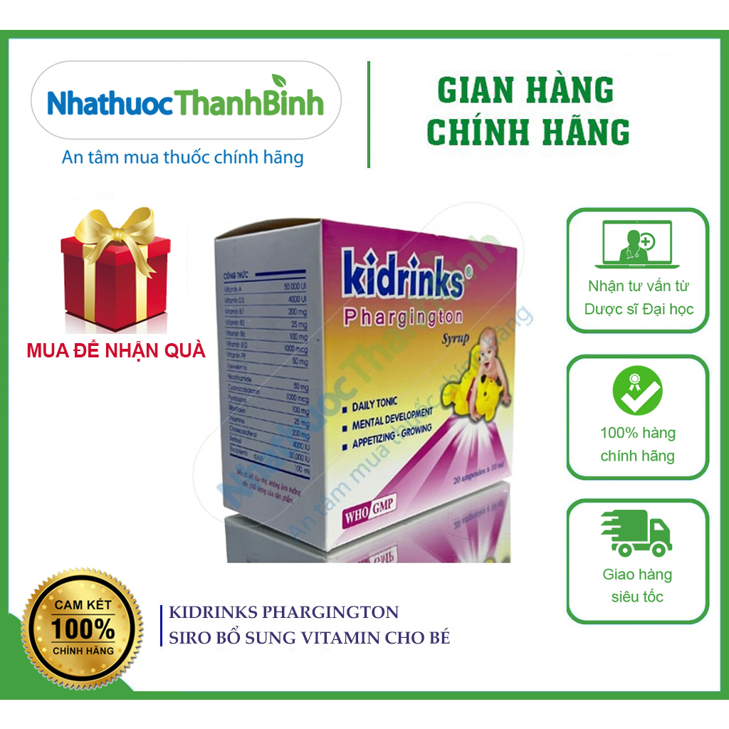 KIDRINKS PHARGINGTON 10ML BỔ SUNG VITAMIN CHO BÉ