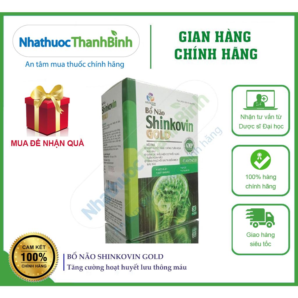 BỔ NÃO SHINKOVIN GOLD HỖ TRỢ HOẠT HUYẾT TĂNG TUẦN HOÀN NÃO