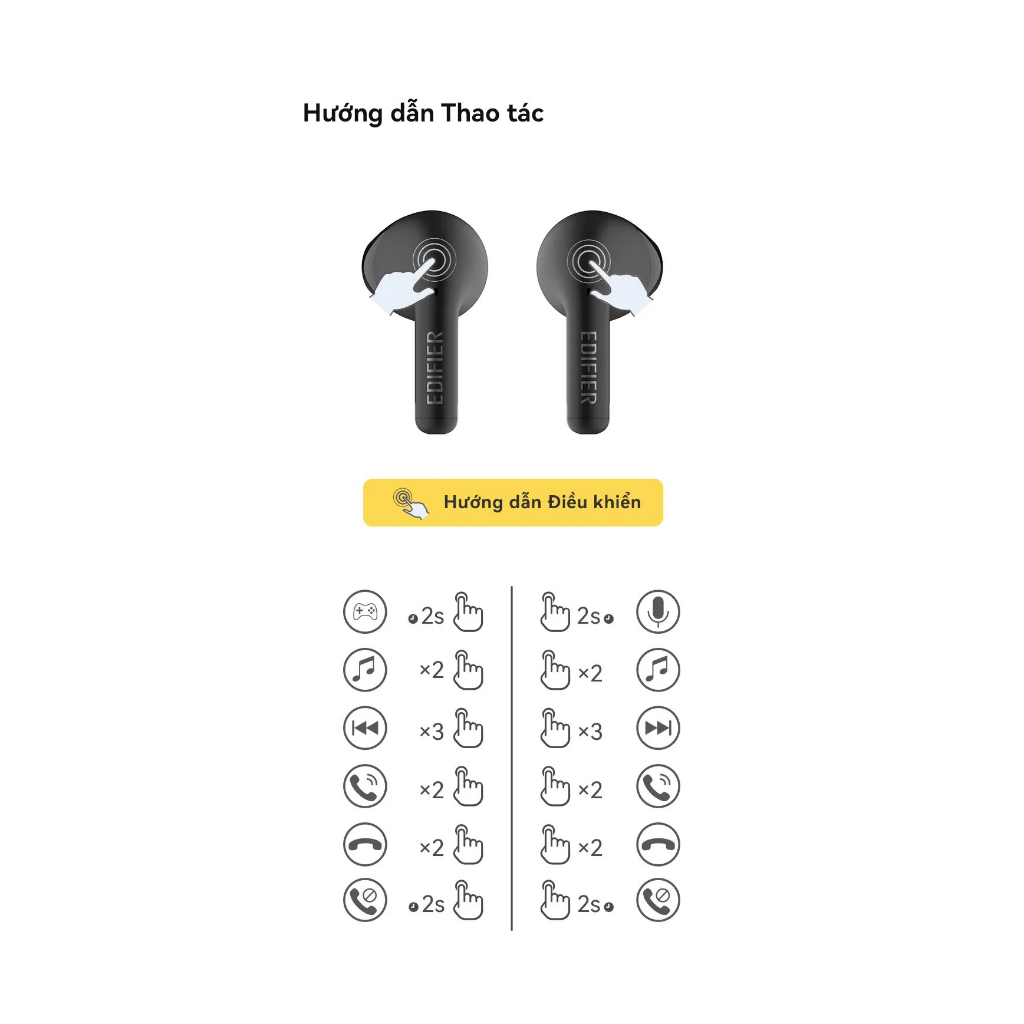 Tai nghe không dây True Wireless TWS Edifier X2s - Chính hãng