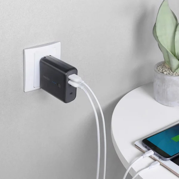 Pin Dự Phòng Kiêm Cóc Sạc 2in1 Anker A1621 5.000mAh
