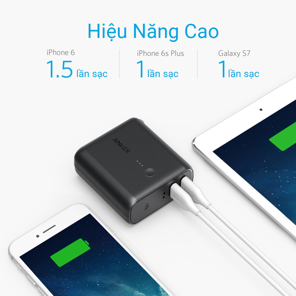 Pin Dự Phòng Kiêm Cóc Sạc 2in1 Anker A1621 5.000mAh