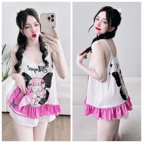 Đồ Ngủ Nữ Bigsize MIKY, Đồ Ngủ Bigsize lụa Latin cao cấp mềm mại xinh xắn < 68KG