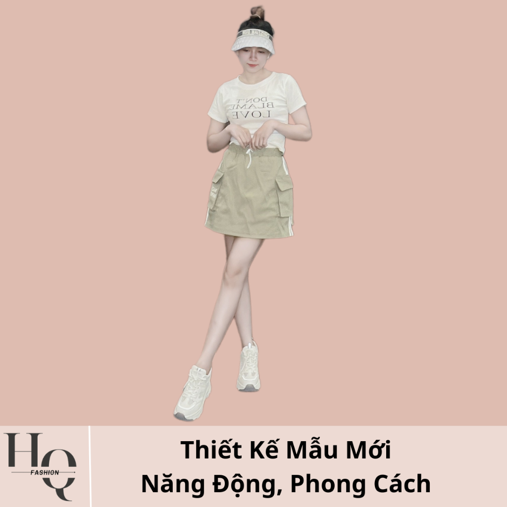 Chân Váy KAKI Phối Túi Hộp Cao Cấp Dáng Ngắn Cạp Chun Chất KAKI, Chân Váy Kẻ Sọc Chữ A Công Sở Đẹp Màu Đen -88HQ