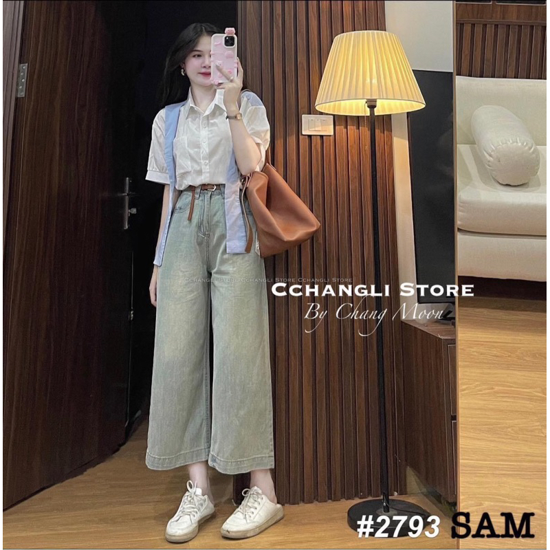QUẦN JEAN SUÔNG SỚ XOÈ 2 MÀU - QUẦN BÒ SUÔNG