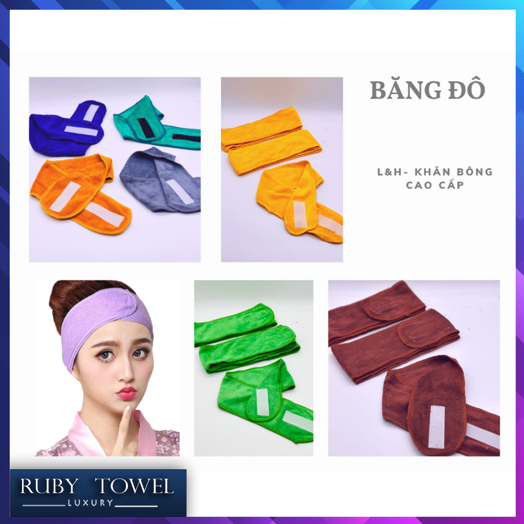 Băng đô quấn đầu loại dày Ruby Towel 100% microfiber mềm mịn siêu thấm hút dành cho spa, salon tóc