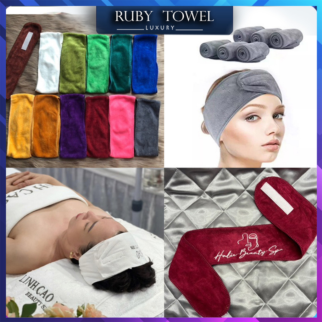Băng đô quấn đầu loại dày Ruby Towel 100% microfiber mềm mịn siêu thấm hút dành cho spa, salon tóc