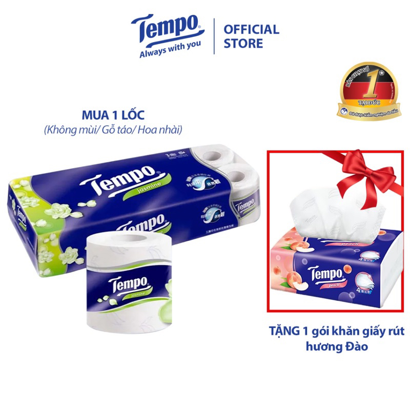 Giấy vệ sinh cao cấp Tempo Toipa -bền dai, an toàn cho da