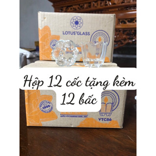 Hộp 12 cốc (cốc không)làm nến cúng dường nến thờ - ly hoa mai/ly múi tặng kèm bấc - Tự làm nến Handmade