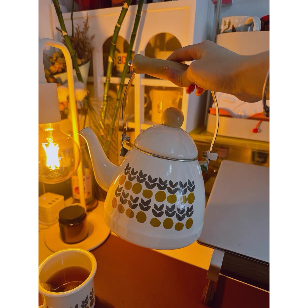Ấm đun nước phong cách vintage hình quả cam, có thể đun trên mọi loại bếp