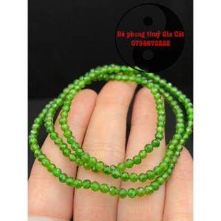 vòng tay đá diopside cắt giác đẹp chuẩn có kiểm định