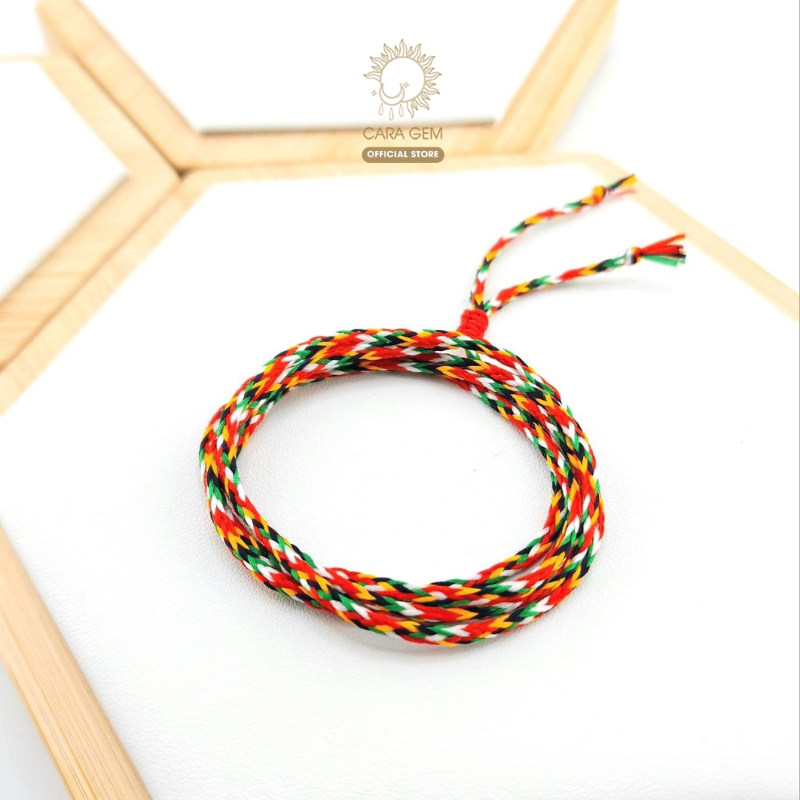 Vòng chỉ đỏ ngũ sắc cầu bình an may mắn Cara Gem CR18