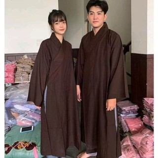 Có bigsize phom rộng áo tràng phật tử áo tràng đài loan cao cấp nam nữ đồ lam đi chùa