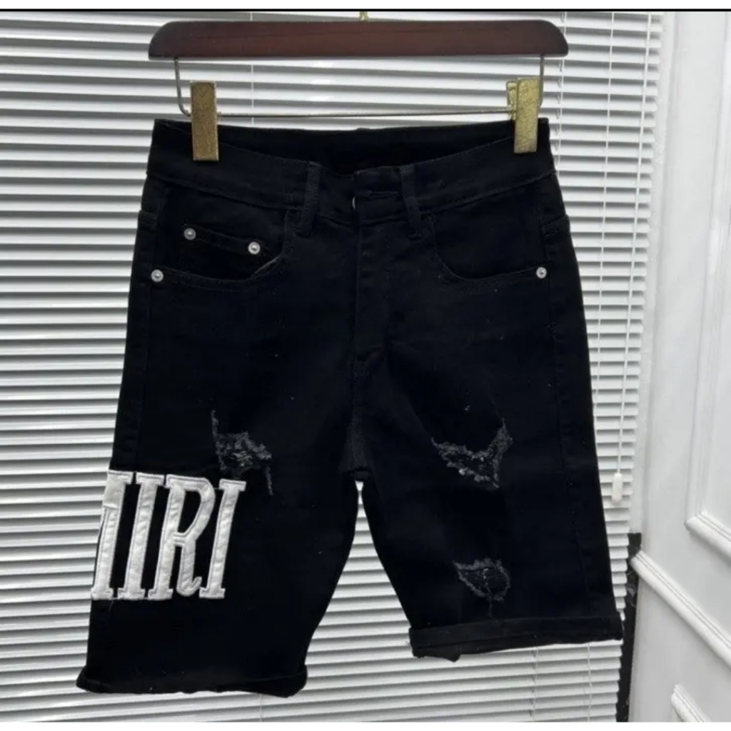 Quần short jean nam boy phố thêu logo chất bò vải dày co giãn mẫu mới cao cấp