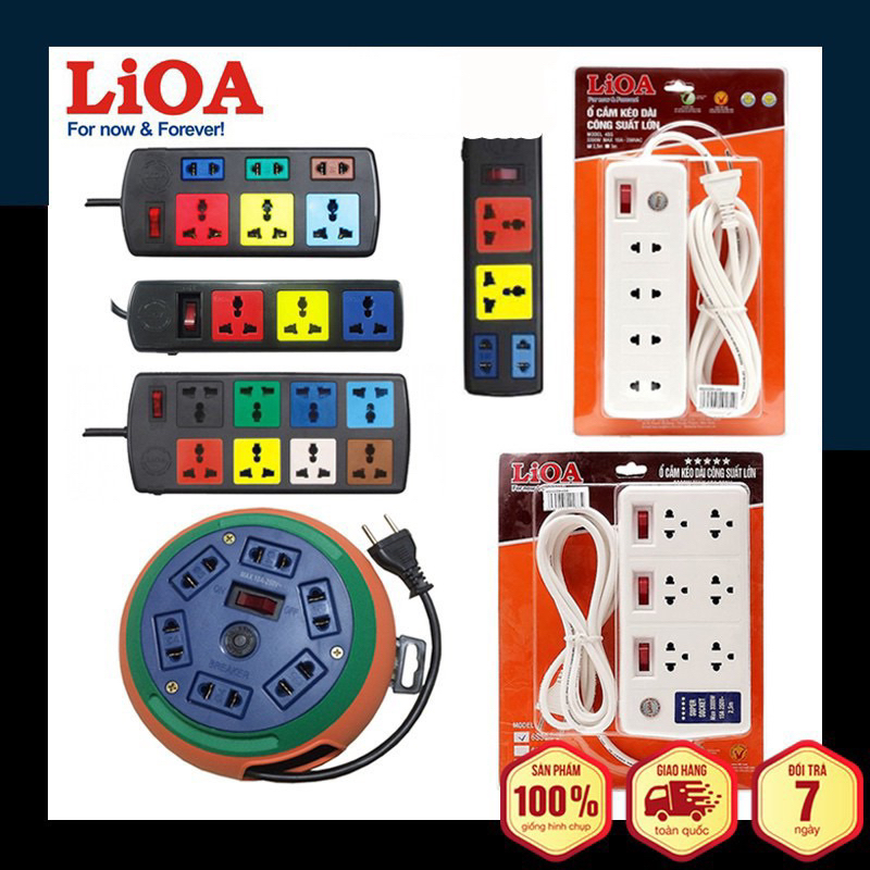 Ổ cắm điện LIOA chính hãng ổ cắm điện chịu được nhiệt độ cao kèm dây dài 3m - 5m an toàn tiện dụng
