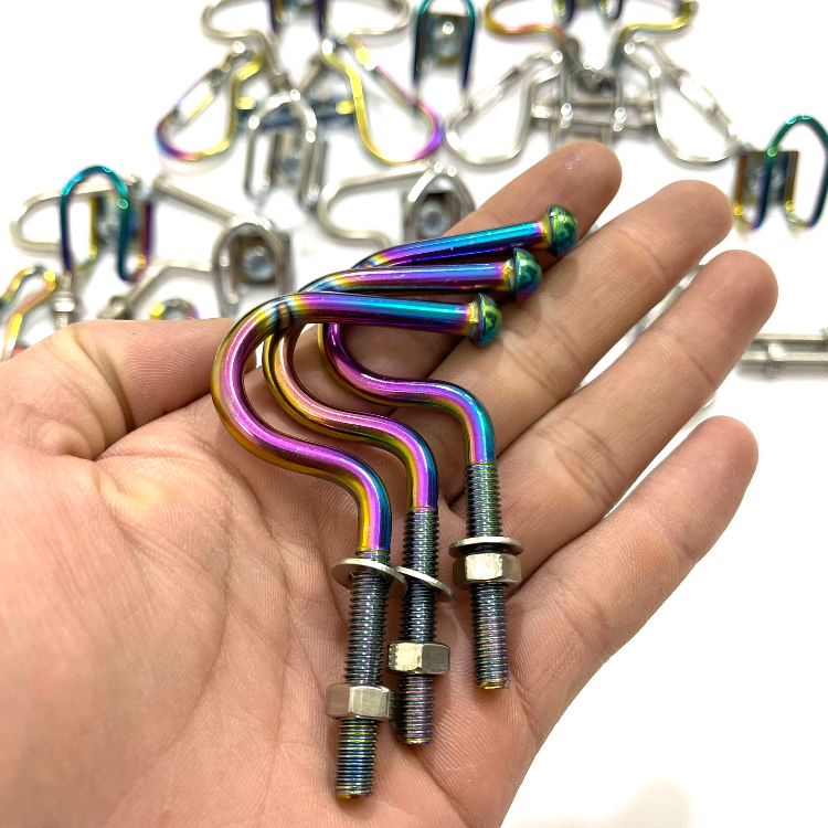 Móc Treo Đồ 7 màu TiTan, Inox Hàng 10 Ly Gắn Xe máy Siêu Chắc Chắn Đủ Các Kiểu