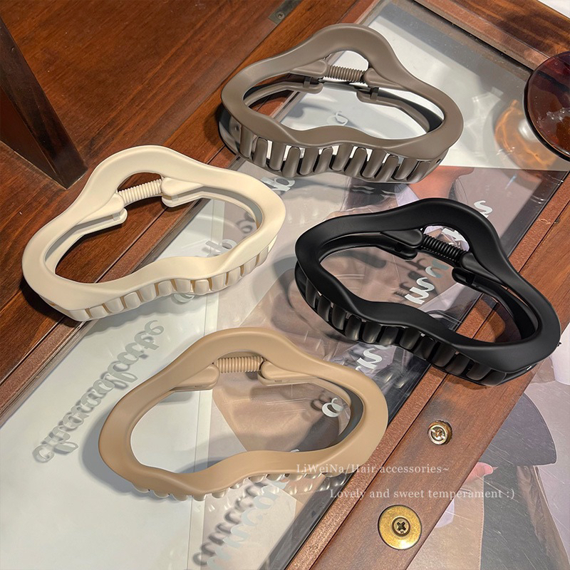 Kẹp Tóc Càng Cua Hình Đám Mây Màu Nhám Cỡ Lớn