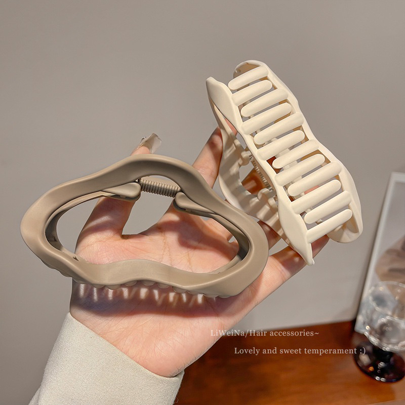 Kẹp Tóc Càng Cua Hình Đám Mây Màu Nhám Cỡ Lớn