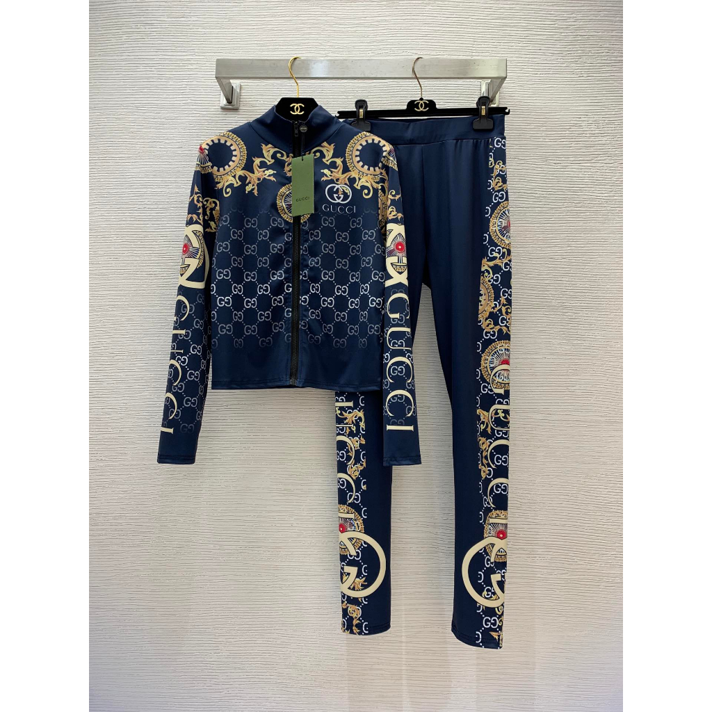 Set quần áo thun dài tay nữ cao cấp Dolce & Gabbana DG thiết kế hoạ tiết cổ điển, giản dị