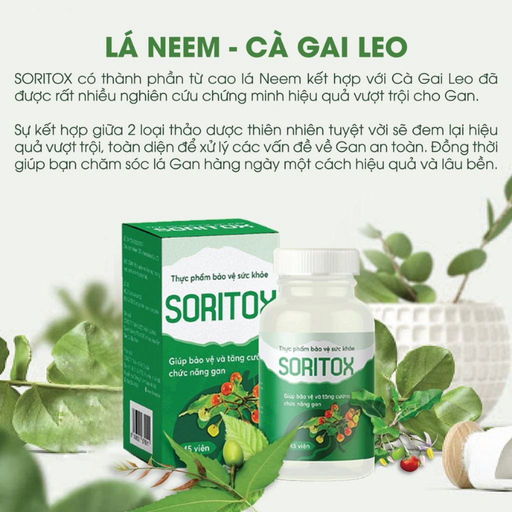 Soritox 45 Viên Cho Người Vảy nến, Viên da cơ địa, Mẩn Ngứa, Nóng Trong
