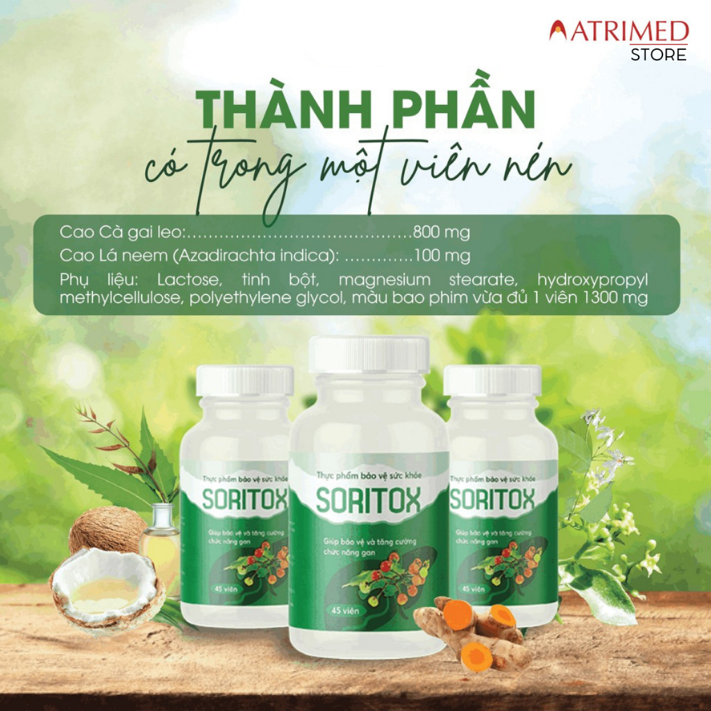 Soritox 45 Viên Cho Người Vảy nến, Viên da cơ địa, Mẩn Ngứa, Nóng Trong