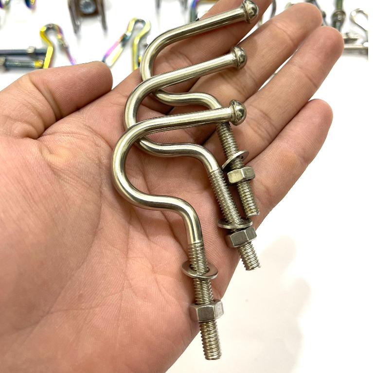 Móc Treo Đồ 7 màu TiTan, Inox Hàng 10 Ly Gắn Xe máy Siêu Chắc Chắn Đủ Các Kiểu