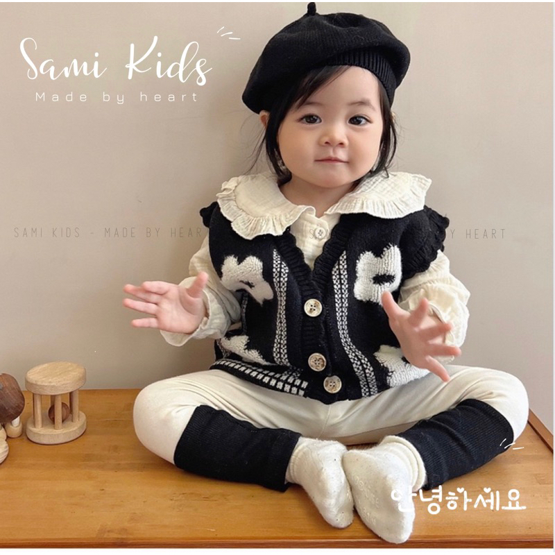 Áo dài tay cổ sen bèo cho bé gái xô Muslin mềm mại nhẹ nhàng