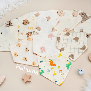 Khăn yếm xô tam giác Muslin quàng cổ cho bé có cúc bấm