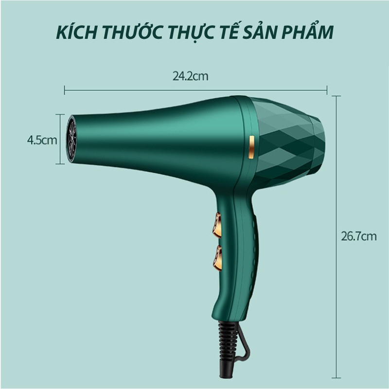 Máy sấy tóc tạo kiểu KAW chính hãng, 2 chế độ sấy nóng lạnh, công suất 1200W gió mạnh nhanh khô