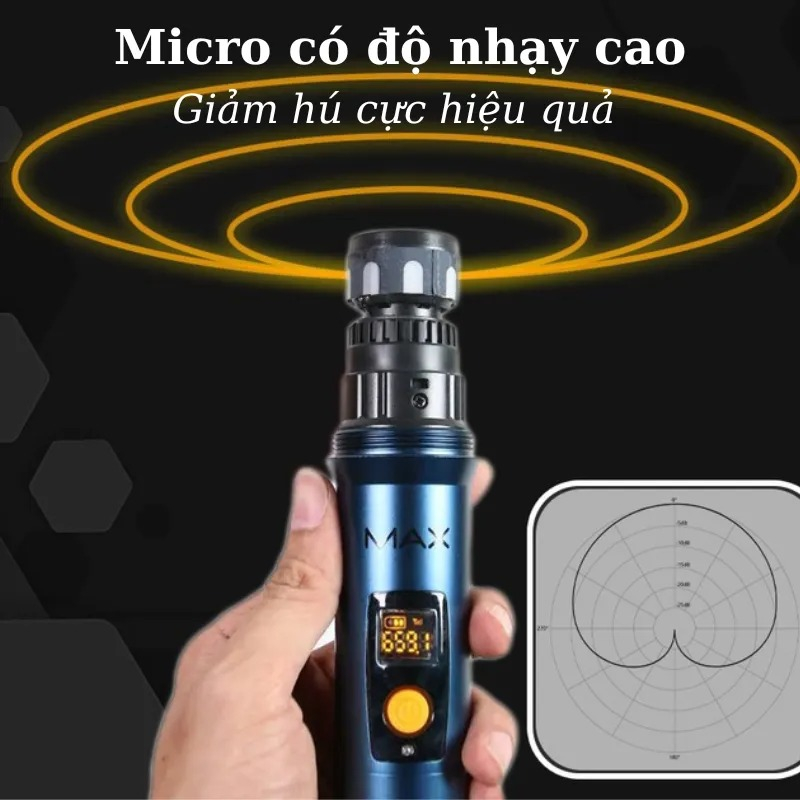 Micro karaoke bluetooth Bộ 2 mic hát Karaoke KAW / Max 56 âm thanh chuẩn, pin sạc, chống hú tốt