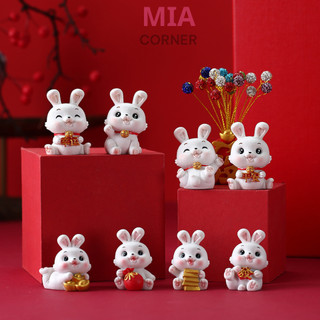 Mô Hình Thỏ Mini Dễ Thương Trang Trí Bàn Làm Việc, Trang Trí Ô Tô, Decor Nhà Cửa.