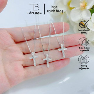 dây chuyền mặt thánh giá đính đá , dây chuyền chúa , bạc 925 - TÂN BẠC STORE