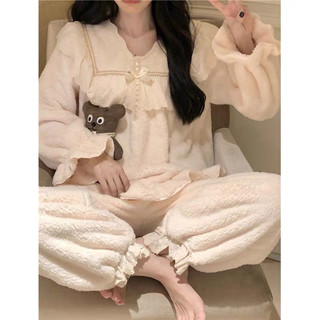 Bộ ngủ lông cừu tiểu thư cao cấp