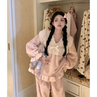 Bộ ngủ lông cừu tiểu thư cao cấp