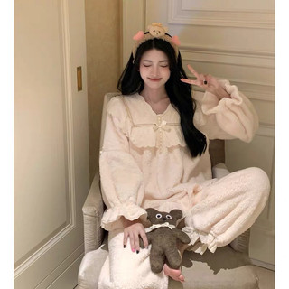 Bộ ngủ lông cừu tiểu thư cao cấp