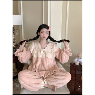Bộ ngủ lông cừu tiểu thư cao cấp