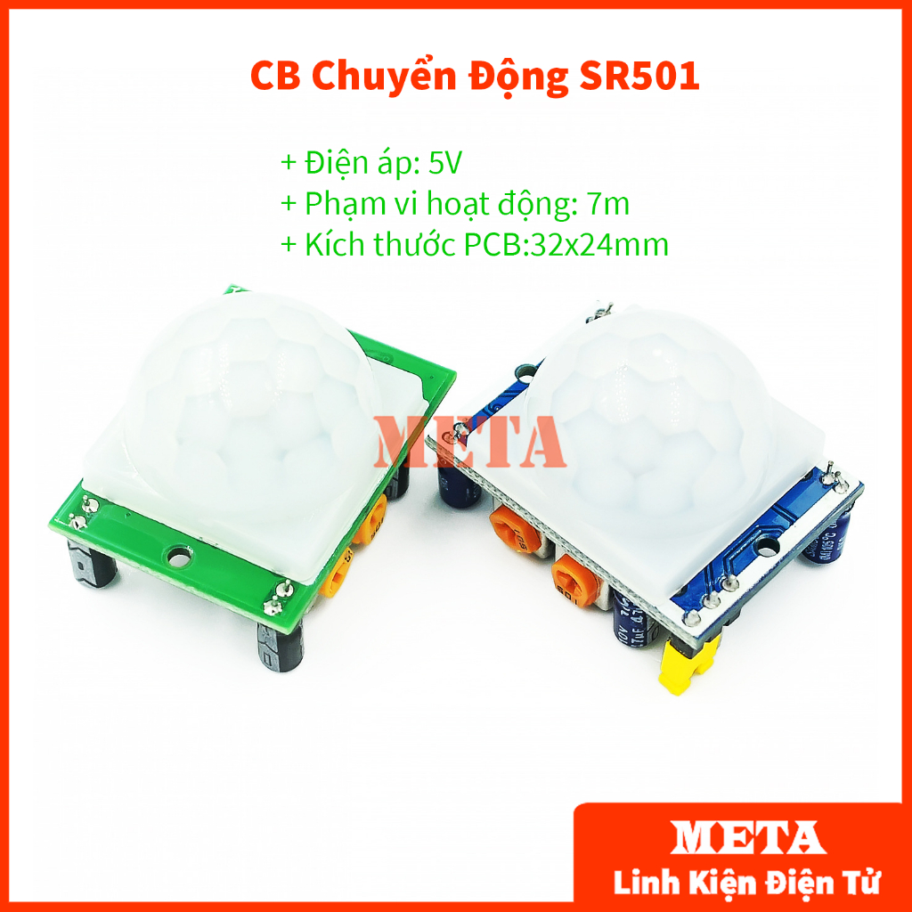 Module Cảm Biến Chuyển Động SR501 - Cảm ứng hồng ngoại từ cơ thể người phạm vi 7M