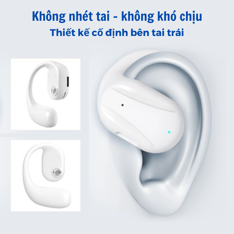 Tai nghe Bluetooth, Tai nghe treo tai truyền âm qua xương không nhét tai âm Bass mạnh mẽ Micro HD khử tiếng ồn- YJ77