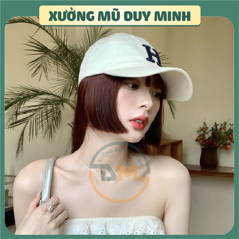 Nón mũ lưỡi trai thêu chữ H unisex nam/nữ, trẻ trung cá tính, hợp thời trang
