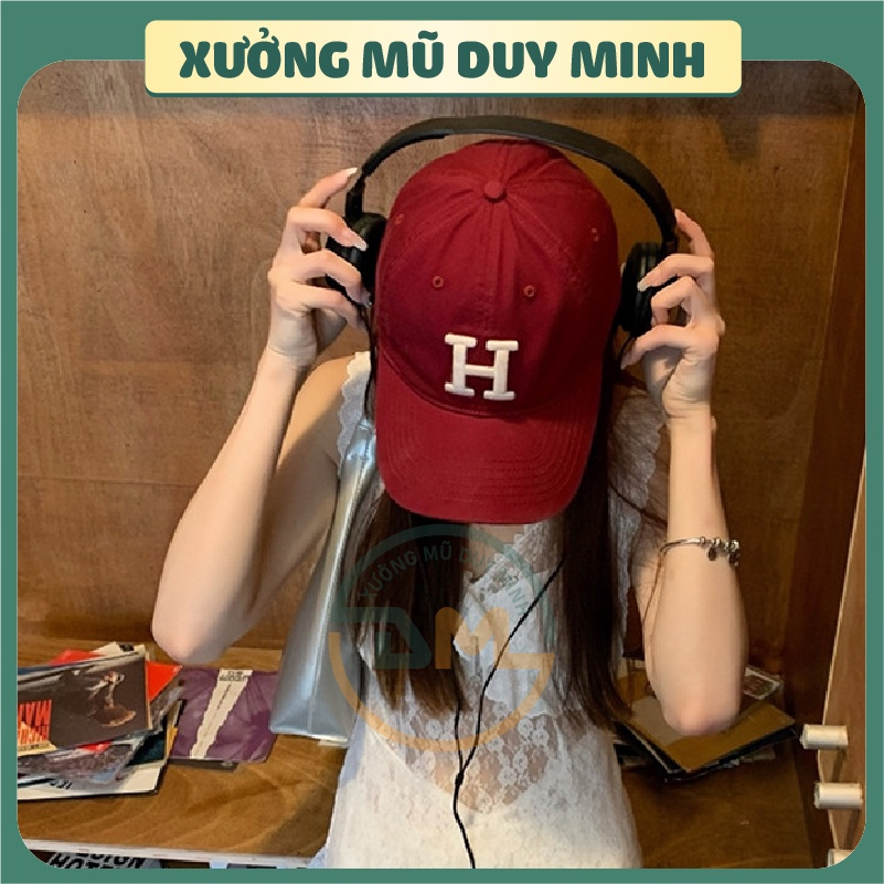 Nón mũ lưỡi trai thêu chữ H unisex nam/nữ, trẻ trung cá tính, hợp thời trang