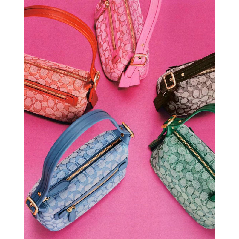 Túi xách Coach Demi Bag da phối canvas