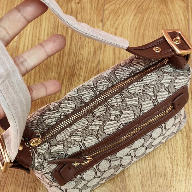 Túi xách Coach Demi Bag da phối canvas
