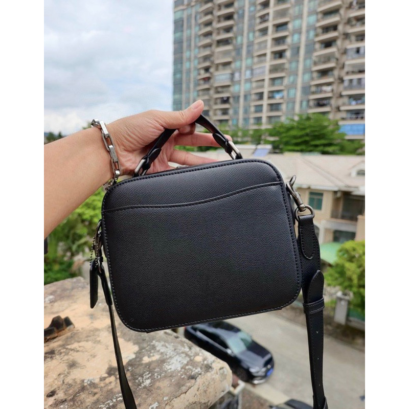 Túi Coach nam đeo chéo da thật Top Handle