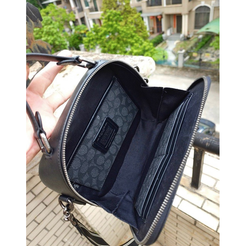 Túi Coach nam đeo chéo da thật Top Handle