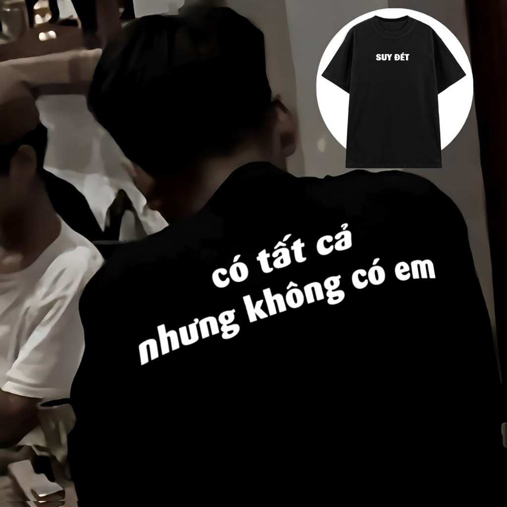 Áo thun hài hước - Suy đét - Unisex - In hình - Đen, Trắng, BE