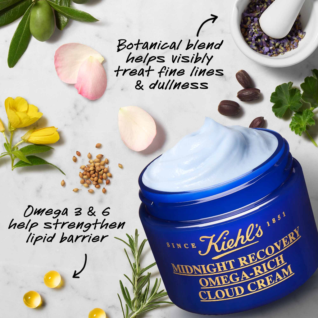 Kem Dưỡng Ẩm Phục Hồi Ban Đêm Giúp Da Mịn Màng, Căng Mọng Kiehl's Midnight Recovery Omega Rich Cloud Cream