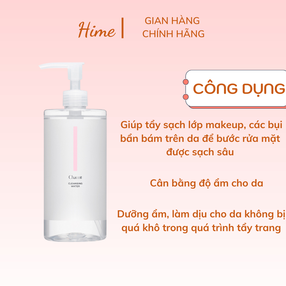 Nước tẩy trang Chacott Cleansing Water Nhật Bản 500ml